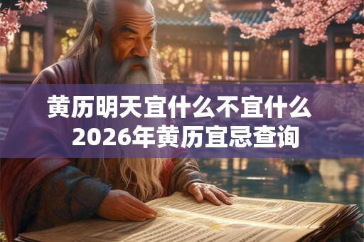 黄历明天宜什么不宜什么  2026年黄历宜忌查询