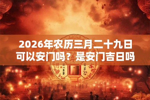 2026年农历三月二十九日可以安门吗？是安门吉日吗？