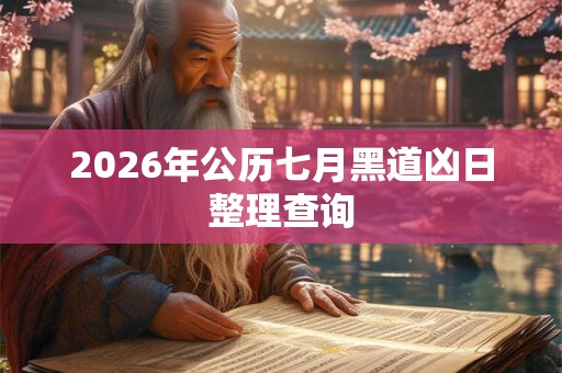 2026年公历七月黑道凶日整理查询 2026年公历七月黑道凶日整理查询