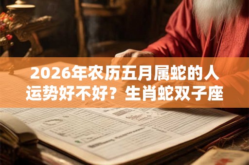 2026年农历五月属蛇的人运势好不好？生肖蛇双子座的性格特点