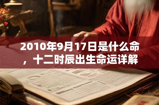 2010年9月17日是什么命，十二时辰出生命运详解
