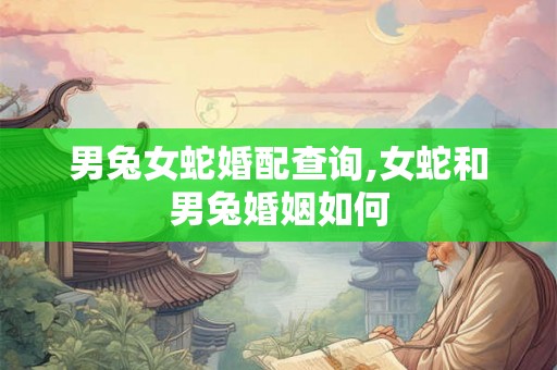 男兔女蛇婚配查询,女蛇和男兔婚姻如何