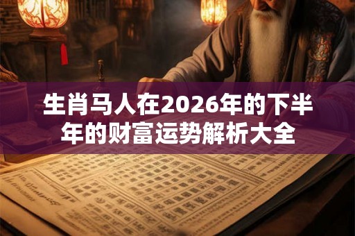 生肖马人在2026年的下半年的财富运势解析大全