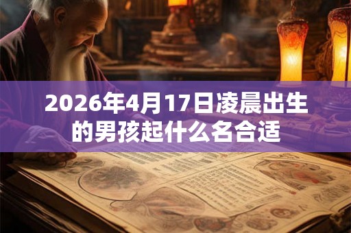2026年4月17日凌晨出生的男孩起什么名合适 2026年4月17日凌晨出生的男孩起什么名合适