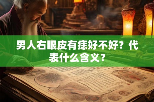 男人右眼皮有痣好不好？代表什么含义？
