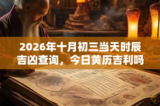 2026年十月初三当天时辰吉凶查询,今日黄历吉利吗 2026年十月初三当天时辰吉凶查询,今日黄历吉利吗