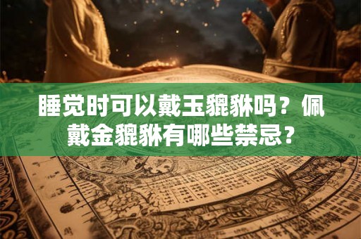 睡觉时可以戴玉貔貅吗?佩戴金貔貅有哪些禁忌? 睡觉时可以戴玉貔貅吗?佩戴金貔貅有哪些禁忌?