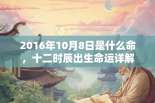 2016年10月8日是什么命，十二时辰出生命运详解