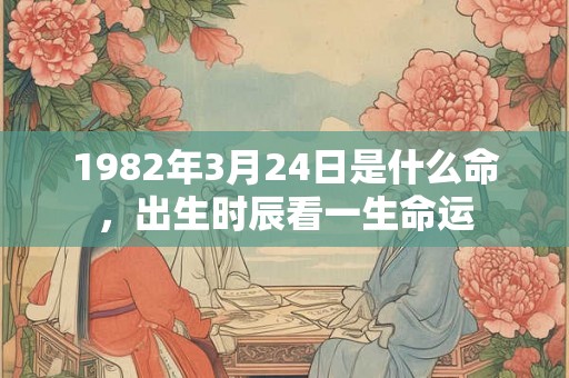 1982年3月24日是什么命，出生时辰看一生命运