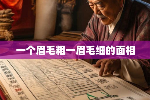 一个眉毛粗一眉毛细的面相