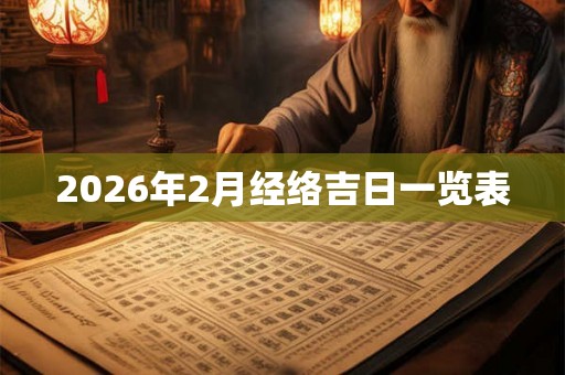 2026年2月经络吉日一览表