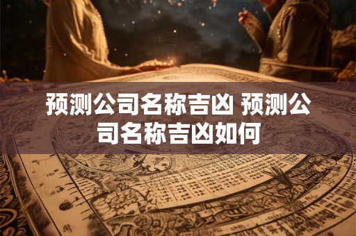预测公司名称吉凶 预测公司名称吉凶如何