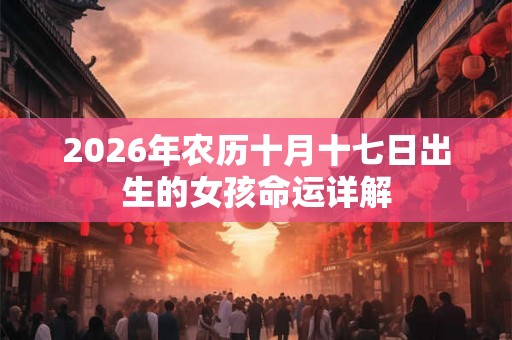 2026年农历十月十七日出生的女孩命运详解