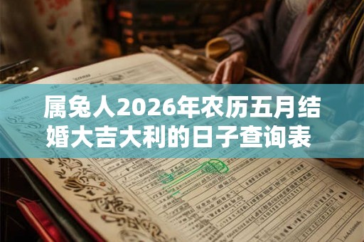 属兔人2026年农历五月结婚大吉大利的日子查询表 哪天适合嫁娶