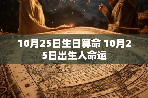10月25日生日算命 10月25日出生人命运