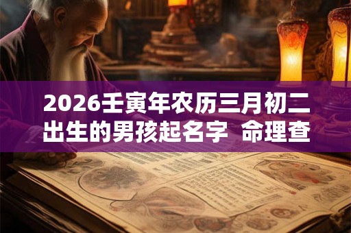 2026壬寅年农历三月初二出生的男孩起名字 命理查询 2026壬寅年农历三月初二出生的男孩起名字 命理查询