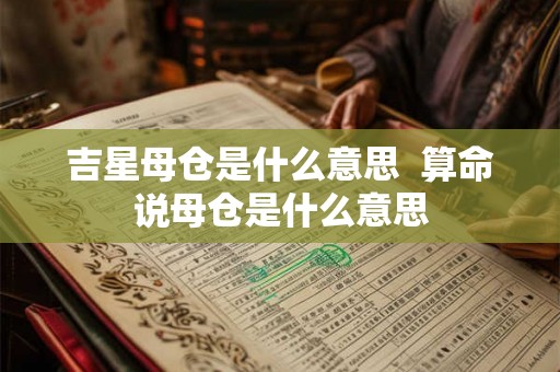 吉星母仓是什么意思  算命说母仓是什么意思