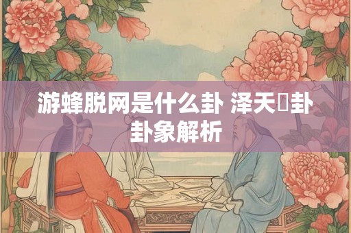 游蜂脱网是什么卦 泽天夬卦卦象解析