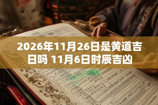 2026年11月26日是黄道吉日吗 11月6日时辰吉凶
