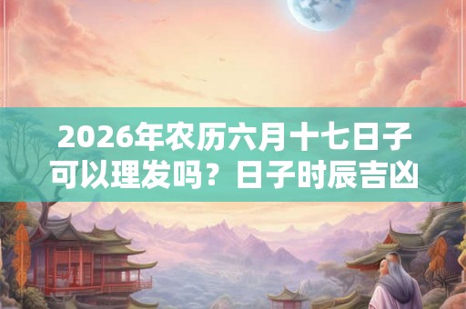 2026年农历六月十七日子可以理发吗?日子时辰吉凶? 2026年农历六月十七日子可以理发吗?日子时辰吉凶?