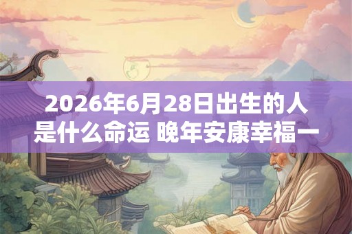 2026年6月28日出生的人是什么命运 晚年安康幸福一生无忧