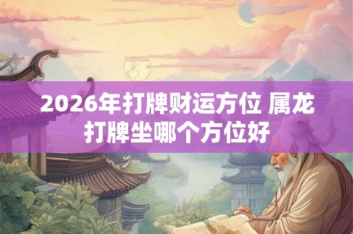 2026年打牌财运方位 属龙打牌坐哪个方位好