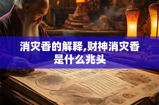 消灾香的解释,财神消灾香是什么兆头