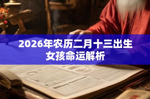 2026年农历二月十三出生女孩命运解析