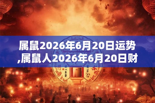 属鼠2026年6月20日运势,属鼠人2026年6月20日财运,生肖鼠2026年6月20日运势