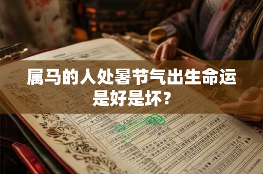 属马的人处暑节气出生命运是好是坏？