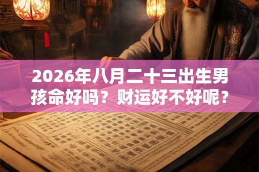 2026年八月二十三出生男孩命好吗？财运好不好呢？
