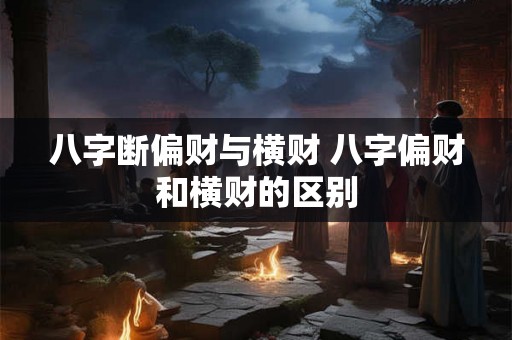 八字断偏财与横财 八字偏财和横财的区别