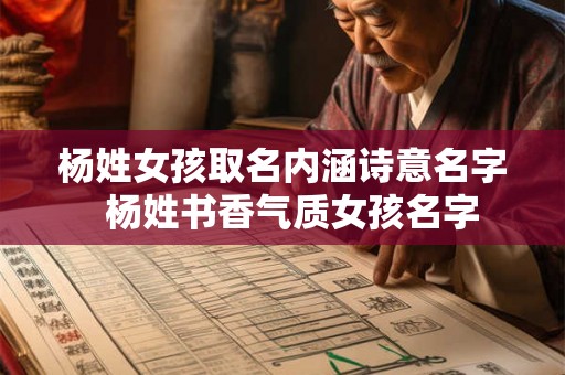 杨姓女孩取名内涵诗意名字  杨姓书香气质女孩名字