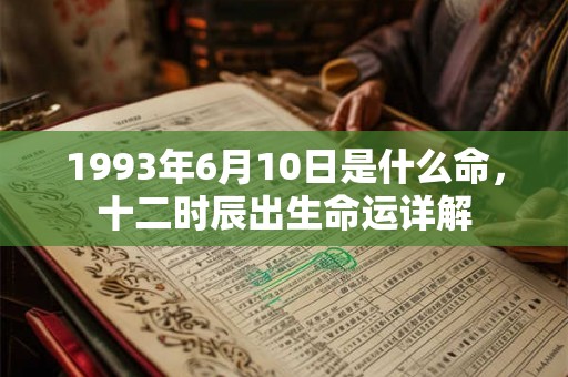 1993年6月10日是什么命，十二时辰出生命运详解