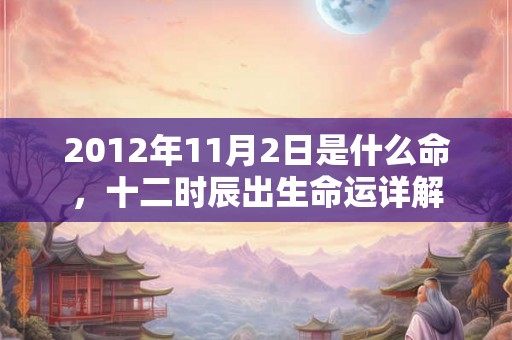 2012年11月2日是什么命，十二时辰出生命运详解
