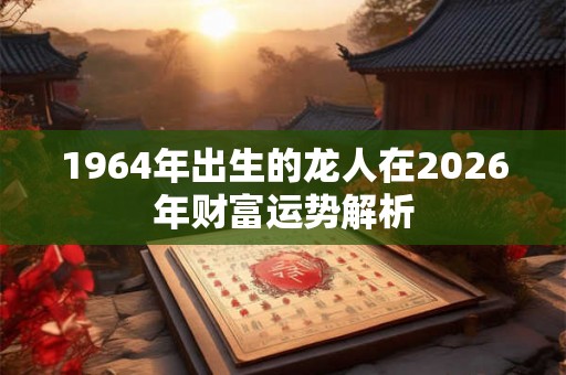 1964年出生的龙人在2026年财富运势解析