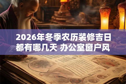 2026年冬季农历装修吉日都有哪几天 办公室窗户风水 2026年冬季农历装修吉日都有哪几天 办公室窗户风水