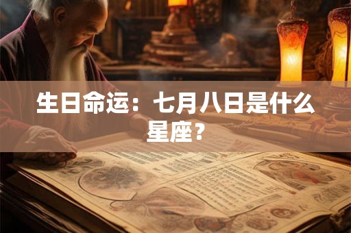 生日命运:七月八日是什么星座? 生日命运:七月八日是什么星座?