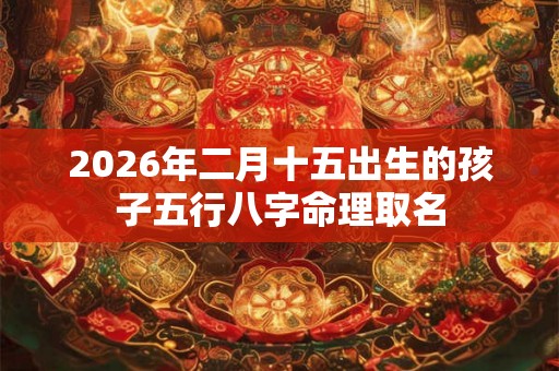 2026年二月十五出生的孩子五行八字命理取名