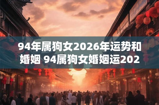 94年属狗女2026年运势和婚姻 94属狗女婚姻运2026如何
