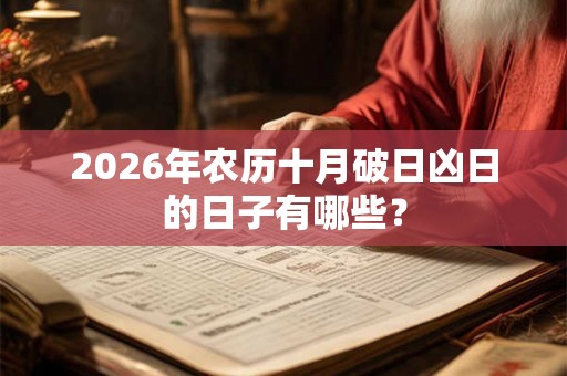 2026年农历十月破日凶日的日子有哪些？