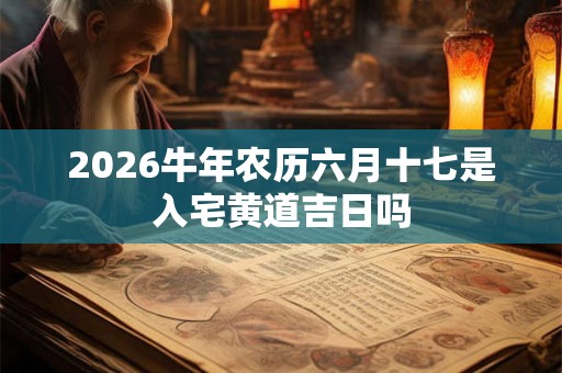2026牛年农历六月十七是入宅黄道吉日吗 2026牛年农历六月十七是入宅黄道吉日吗