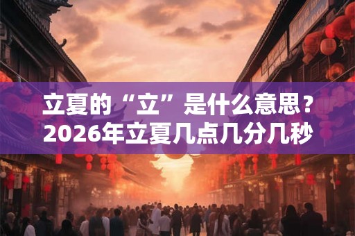 立夏的“立”是什么意思？2026年立夏几点几分几秒？