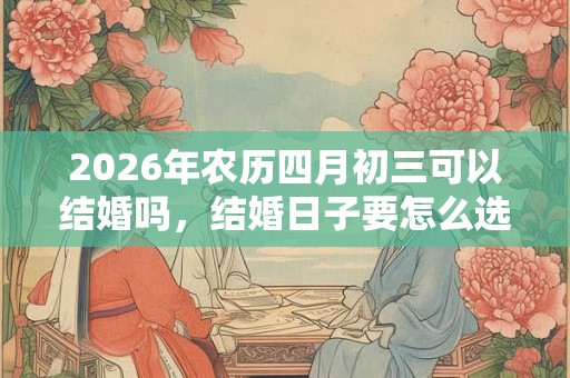 2026年农历四月初三可以结婚吗，结婚日子要怎么选择？