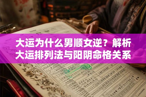 大运为什么男顺女逆?解析大运排列法与阳阴命格关系 大运为什么男顺女逆?解析大运排列法与阳阴命格关系