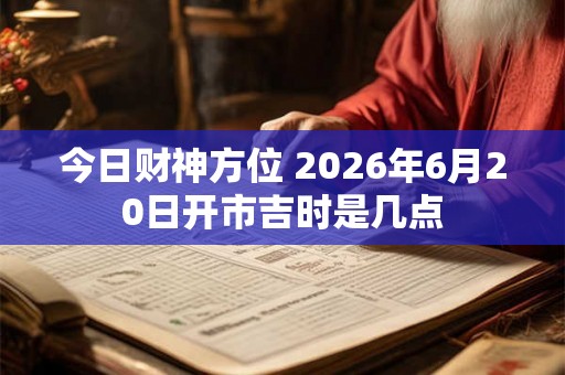 今日财神方位 2026年6月20日开市吉时是几点