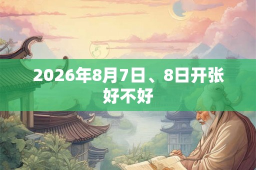2026年8月7日、8日开张好不好