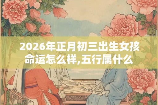 2026年正月初三出生女孩命运怎么样,五行属什么