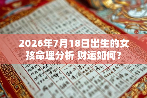2026年7月18日出生的女孩命理分析 财运如何？
