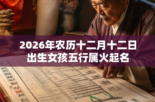 2026年农历十二月十二日出生女孩五行属火起名 2026年农历十二月十二日出生女孩五行属火起名